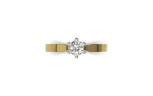 Gouden klassiek solitair ring met diamant. SR41. groei briljant, verloving, aanzoek ring