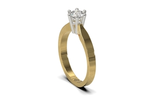 Gouden klassiek solitair ring met diamant. SR41. groei briljant, verloving, aanzoek ring