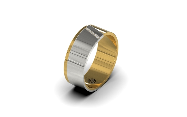 Moderne gouden ring met diamant, Model FR64 CustomBlingJewels.com