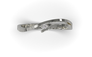 witgoud slagring met diamant, Model FR63 Customblingjewels.com