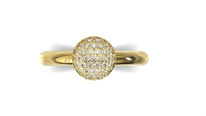 Gouden ring model Brechtje, Fr32 gezet met diamant.