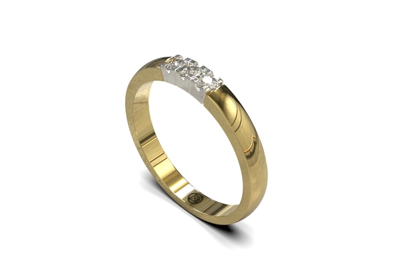 Alliance - Memoire ring met drie diamanten, model AR10